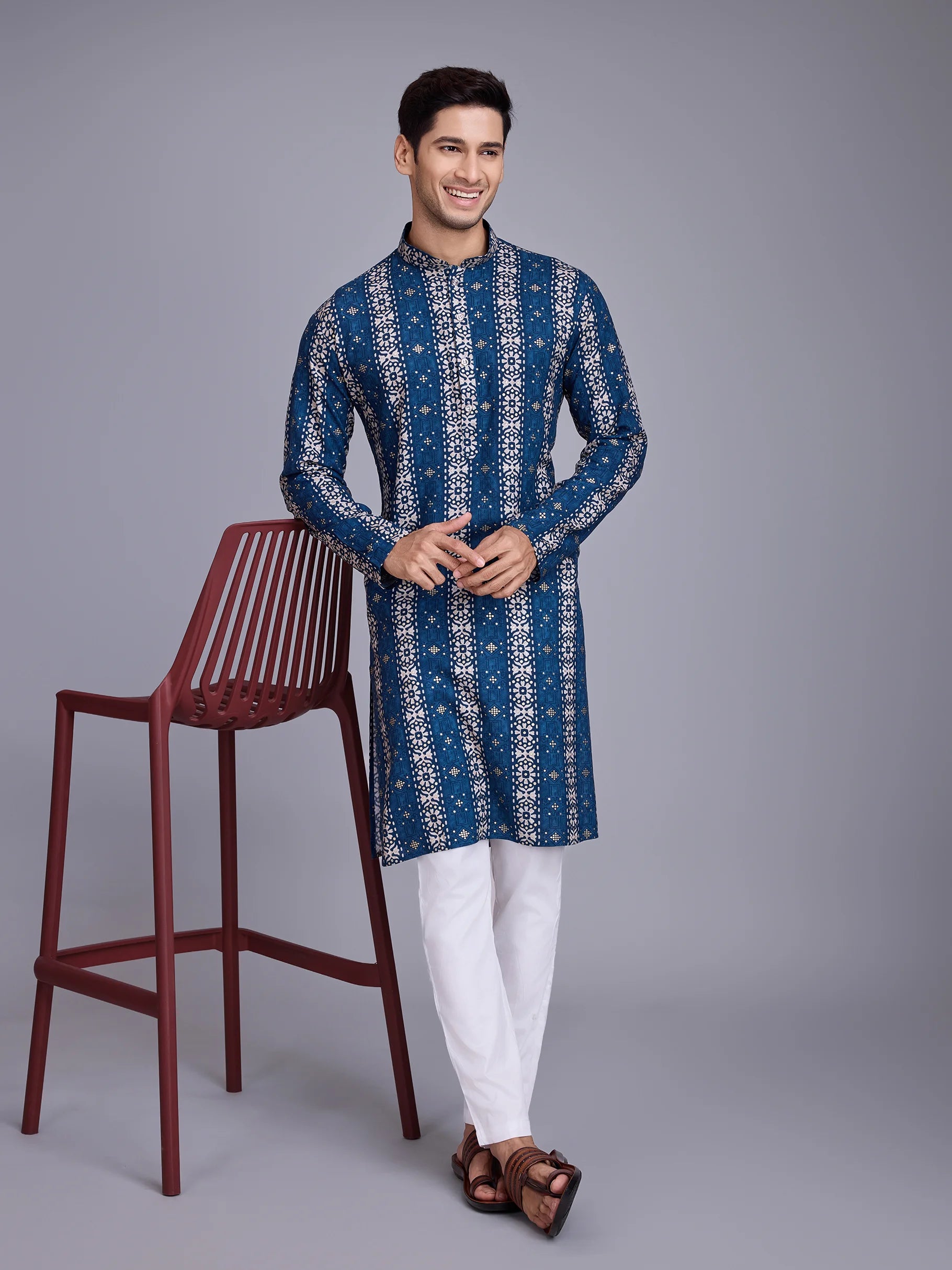 blue rayon kurta
