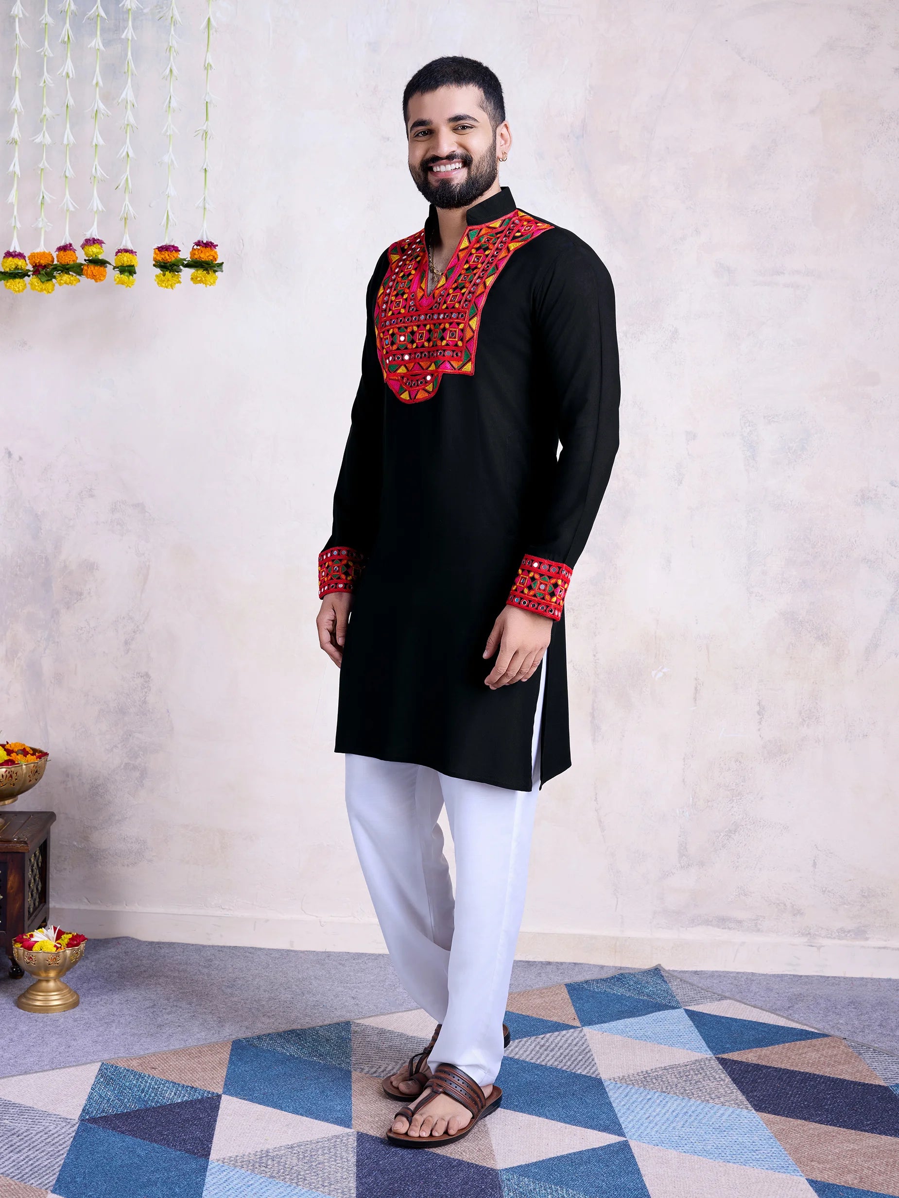 Real Mirror Work Rayon Kurta