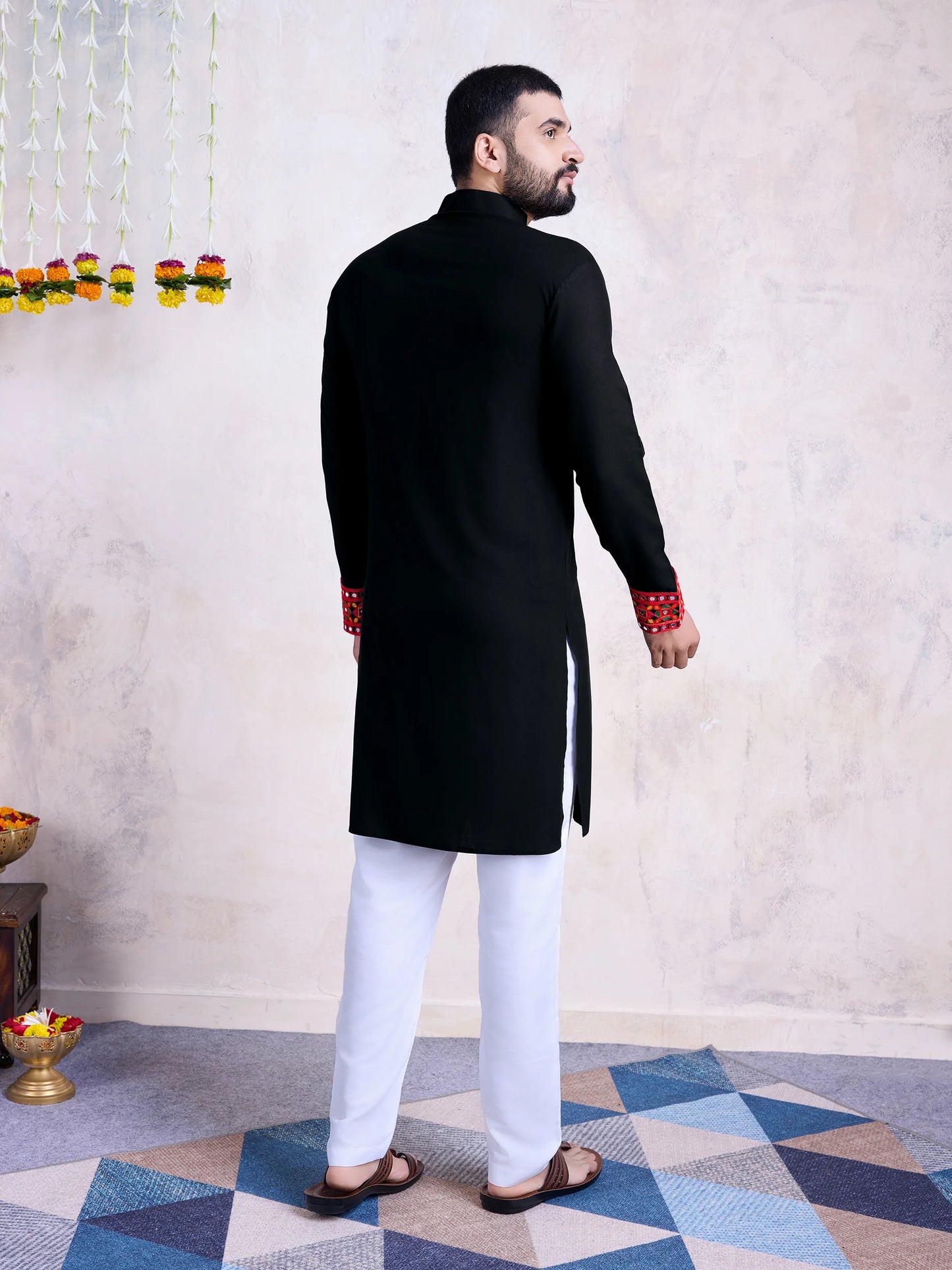 Traditional Black Rayon Kurta