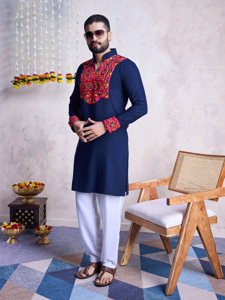  Navy Rayon Kurta