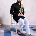 Stylish Black Kurta with Real Mirror Embroidery
