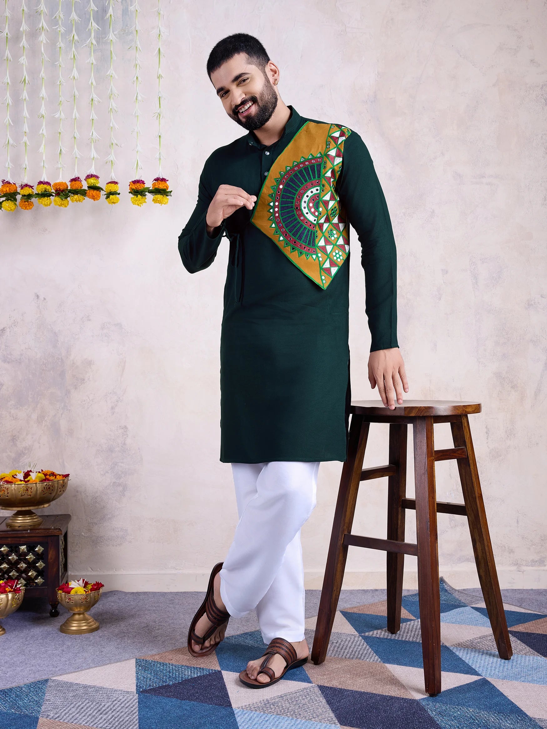 Green Rayon Kurta