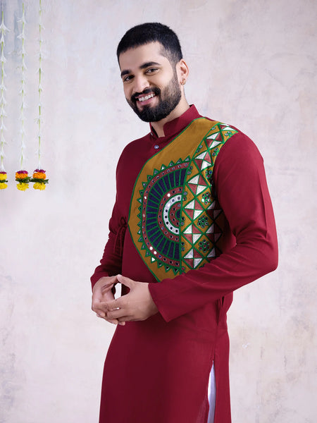 Rayon kurta with embroidery