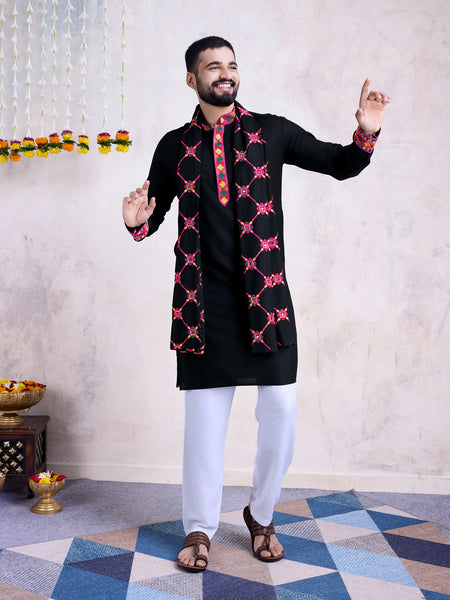 Embroidered kurta black