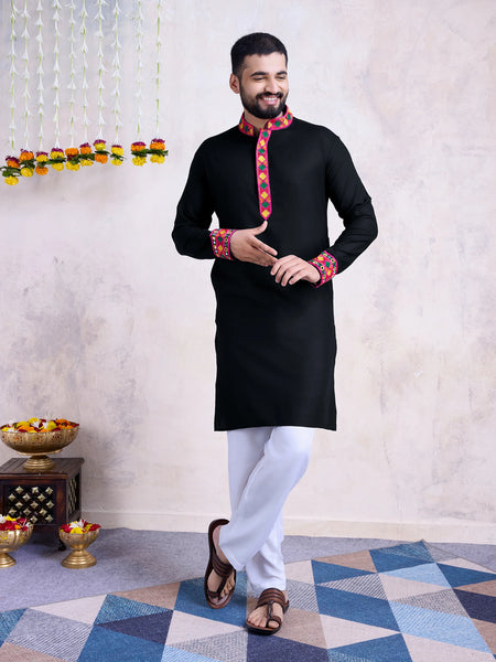 Black rayon kurta