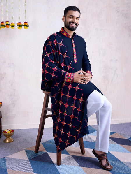 Navy Rayon Kurta
