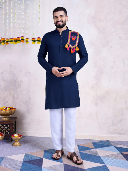 Navy rayon kurta