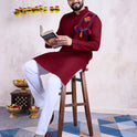 Maroon Rayon Kurta