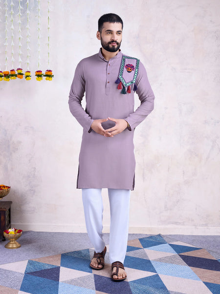 Dusty purple kurta for men