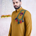 Designer Yellow Kurta with Embroidered Mirror Work