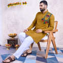 Embroidered Yellow Kurta