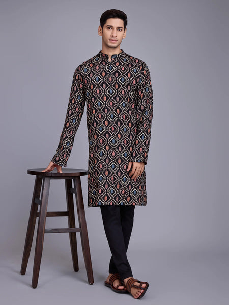 Black Rayon Kurta