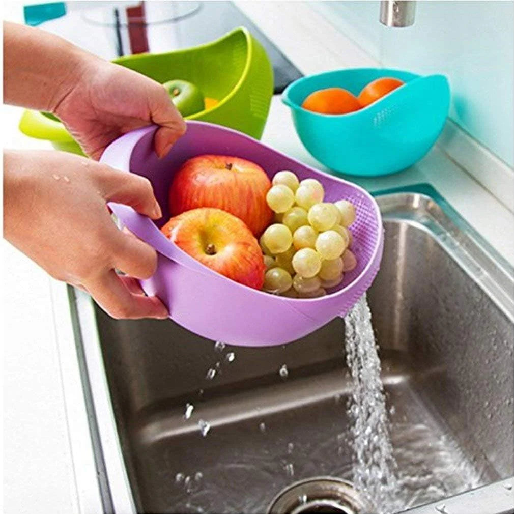 Rice Bowl Pulses, Fruits, Vegetable, Washing Bowl & Strainer