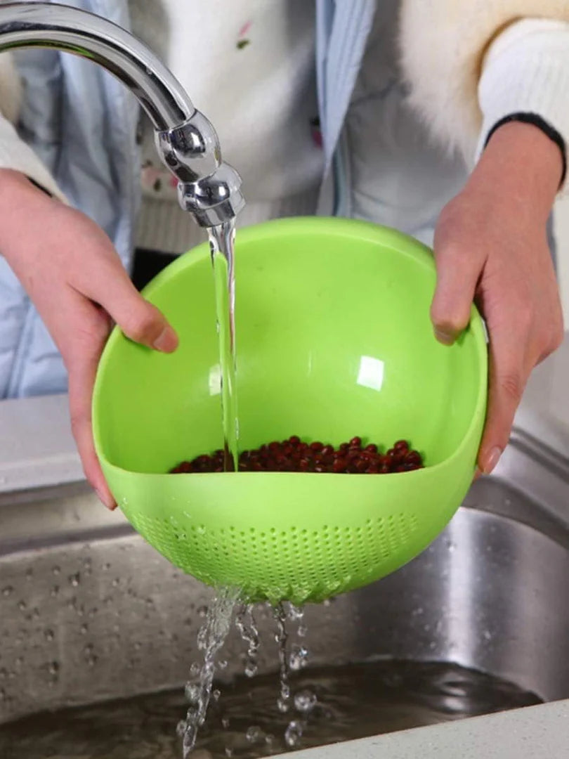 Rice Bowl Pulses, Fruits, Vegetable, Washing Bowl & Strainer