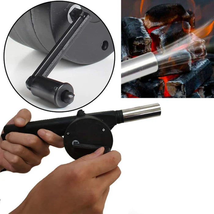 Portable Hand Crank Air Blower Fan For Charcoal Grill BBQ