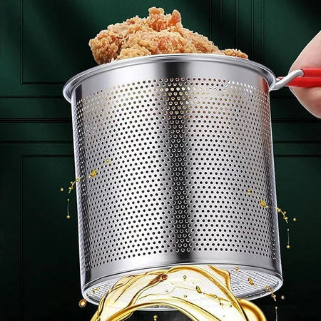 STAINLESS STEELDEEP FRYER  POT WITH BASKET