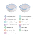 Safe Lock Glass Storage Container Set Of 2 Airtight 500ml