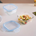 Safe Lock Glass Storage Container Set Of 2 Airtight 500ml