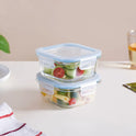 Safe Lock Glass Storage Container Set Of 2 Airtight 500ml