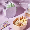 Kids Lunch Box Pineapple Shaped Bento Box with Fork And Spoon