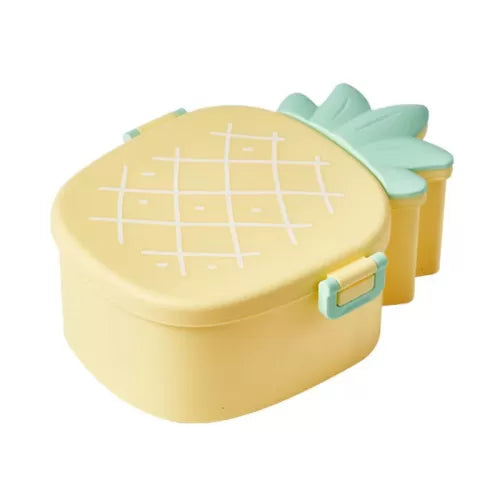 Kids Lunch Box Pineapple Shaped Bento Box with Fork And Spoon