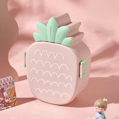 Kids Lunch Box Pineapple Shaped Bento Box with Fork And Spoon