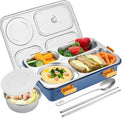 4 COMPARTMENT STEEL LUNCH BOX