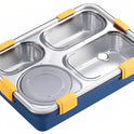 4 COMPARTMENT STEEL LUNCH BOX