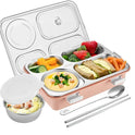 4 COMPARTMENT STEEL LUNCH BOX