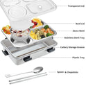 4 COMPARTMENT STEEL LUNCH BOX